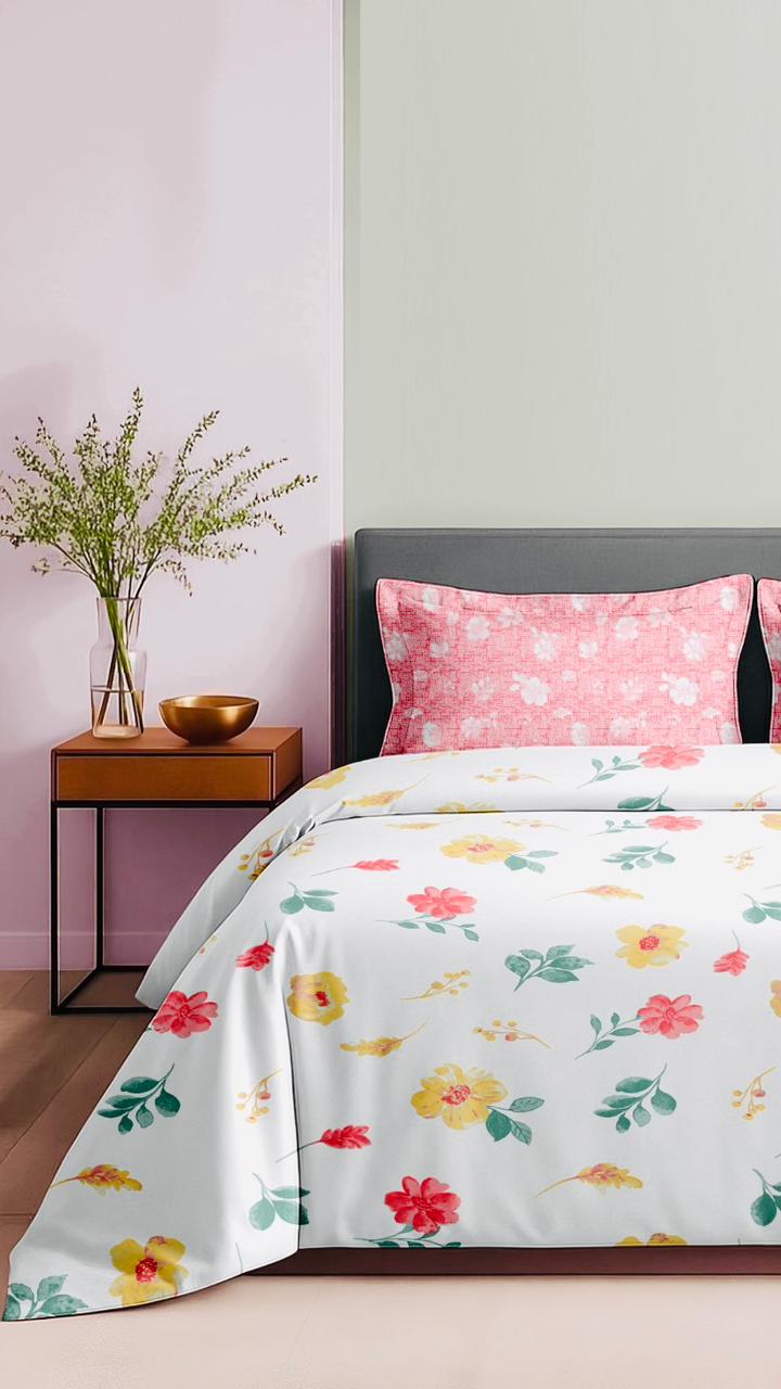 Luxury Cotton 180 TC King Size Bedsheet with 2 Pillow Covers – 2.75 x 2.75 m