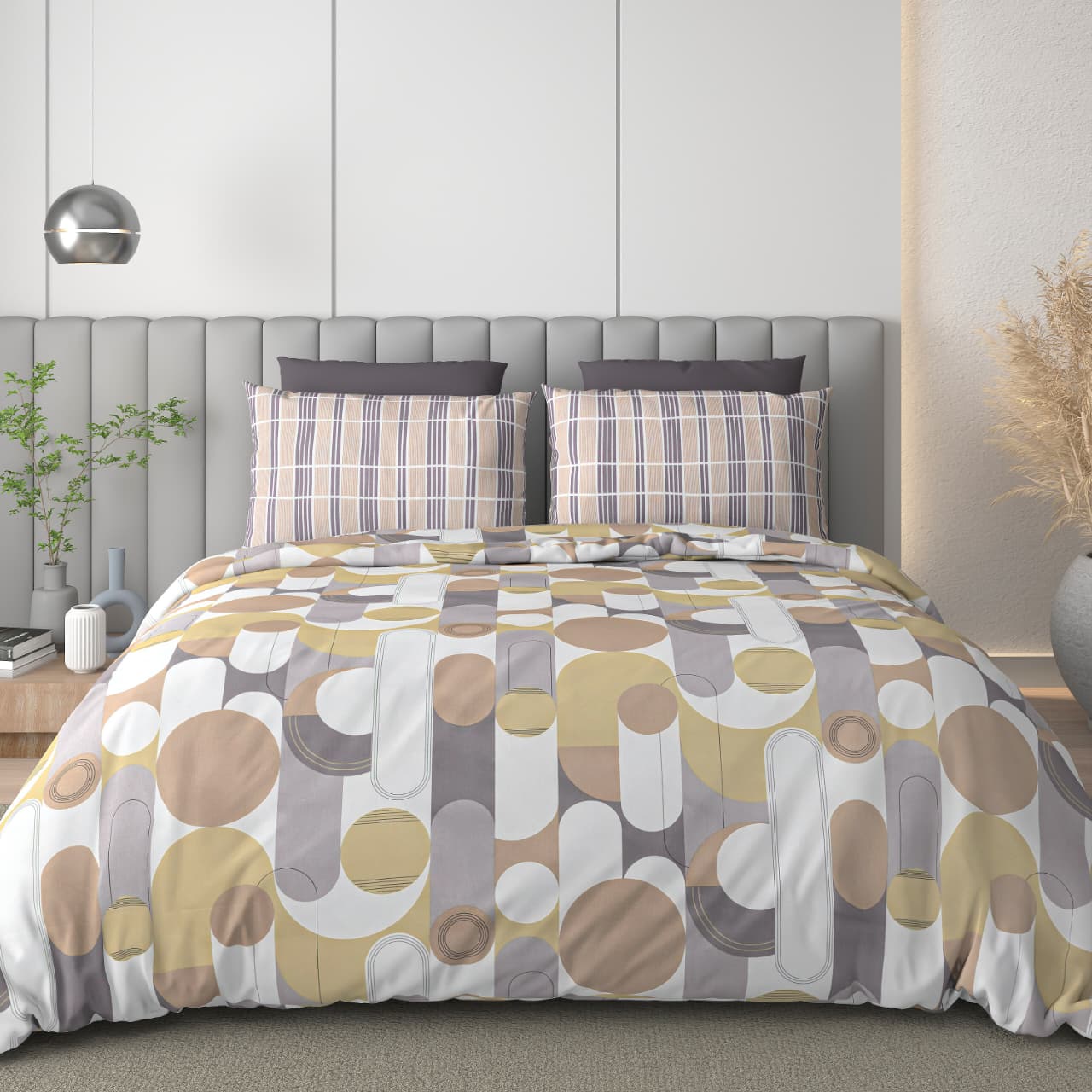 Premium King Size Cotton Bedsheet Set – 180 TC with 2 Matching Pillow Covers