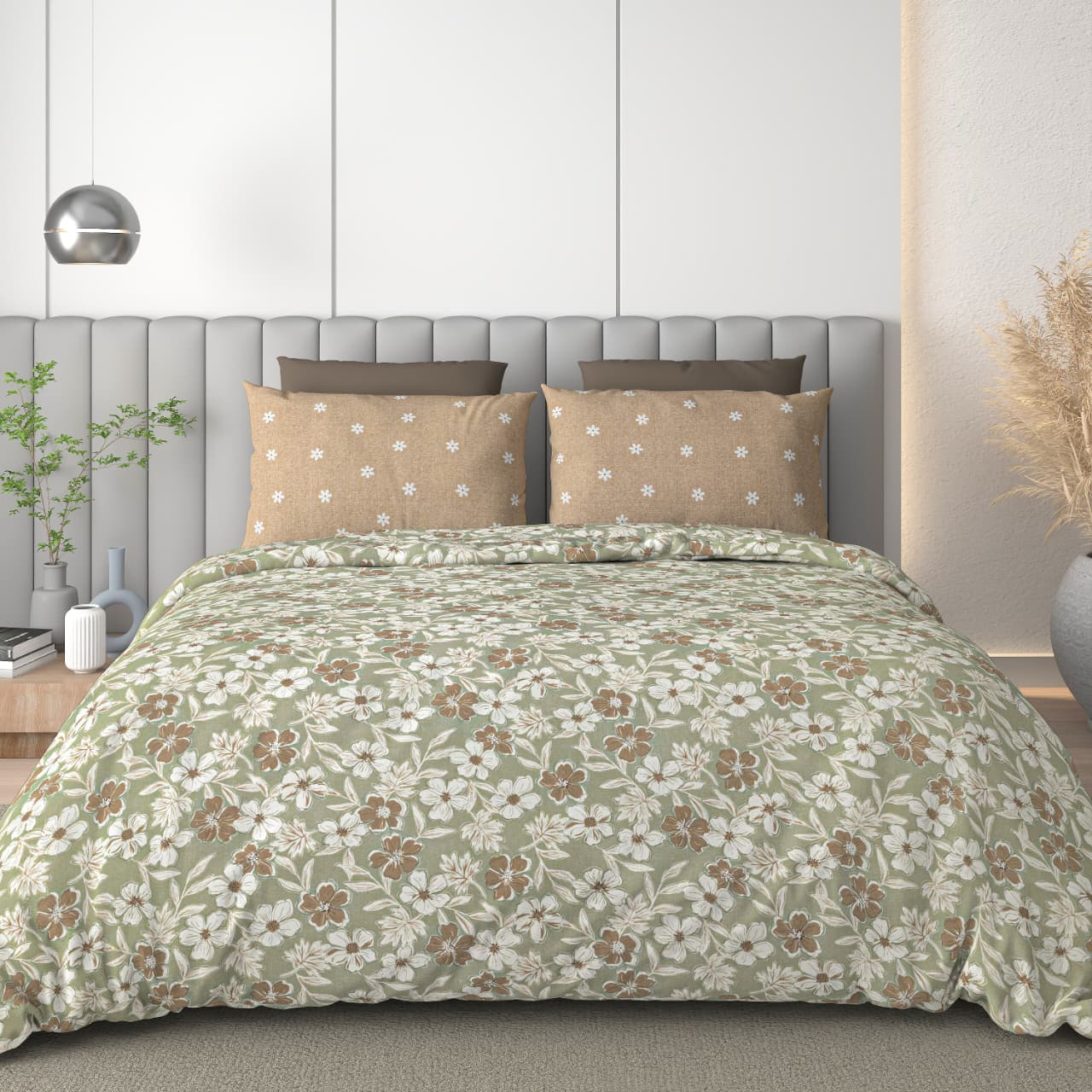 Luxury 180 TC Cotton Double Bed King Size Bedsheet with Pillow Covers