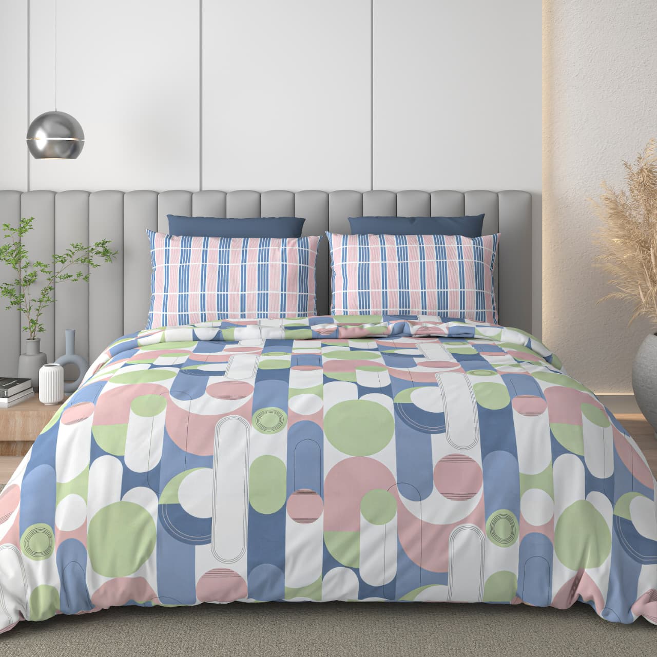 Premium King Size Cotton Bedsheet Set – 180 TC with 2 Matching Pillow Covers