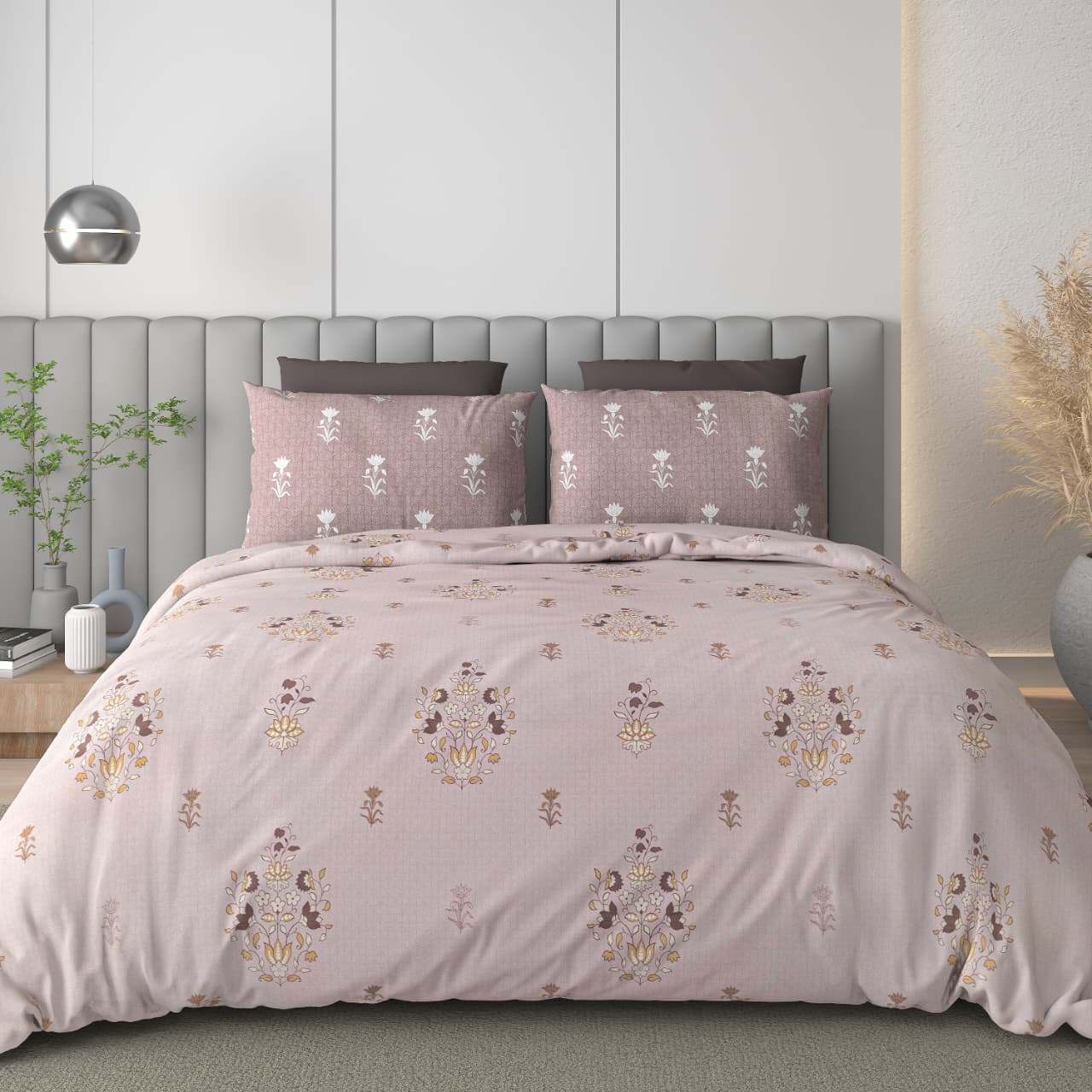 Cotton King Size Bedsheet for Double Bed – 180 TC with 2 Pillow Covers