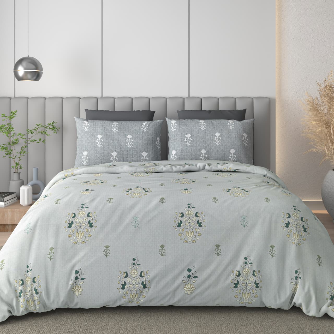 Cotton King Size Bedsheet for Double Bed – 180 TC with 2 Pillow Covers