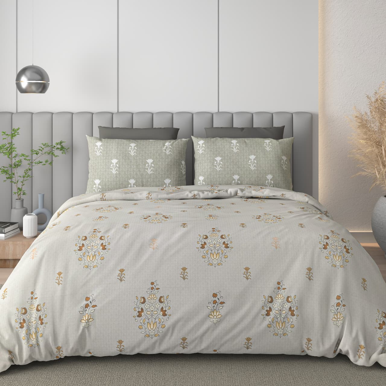 Cotton King Size Bedsheet for Double Bed – 180 TC with 2 Pillow Covers