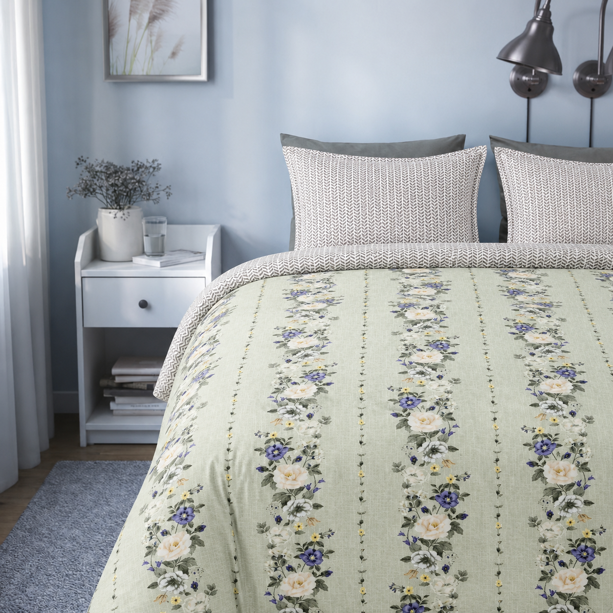 Premium Designer Comforter Set 4 Piece Complete Bedding Set