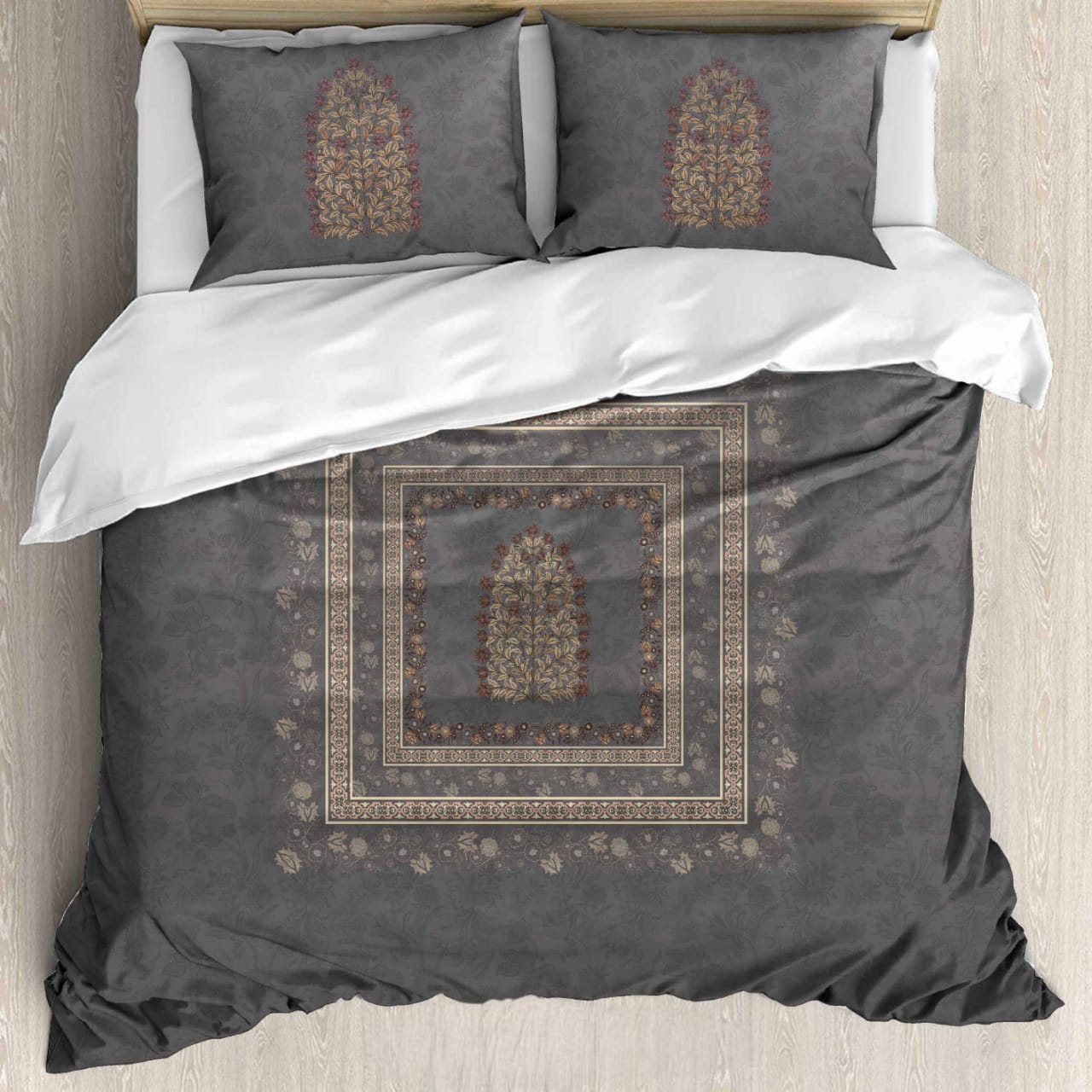 Luxury Satin Cotton 350 TC King Size Bedsheet with 2 Pillow Covers – 2.75 x 2.75 m