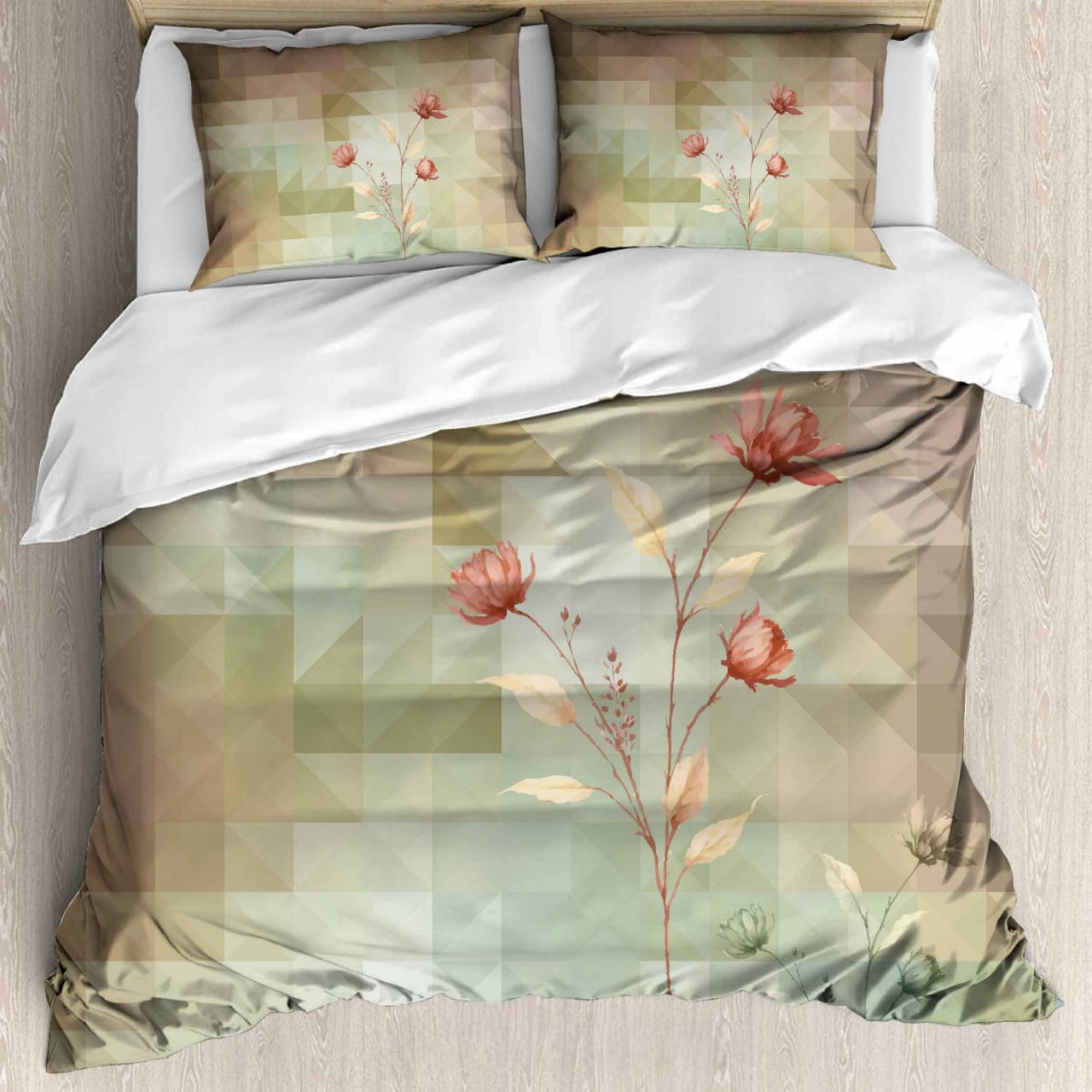 Luxury Satin Cotton 350 TC King Size Bedsheet with 2 Pillow Covers – 2.75 x 2.75 m