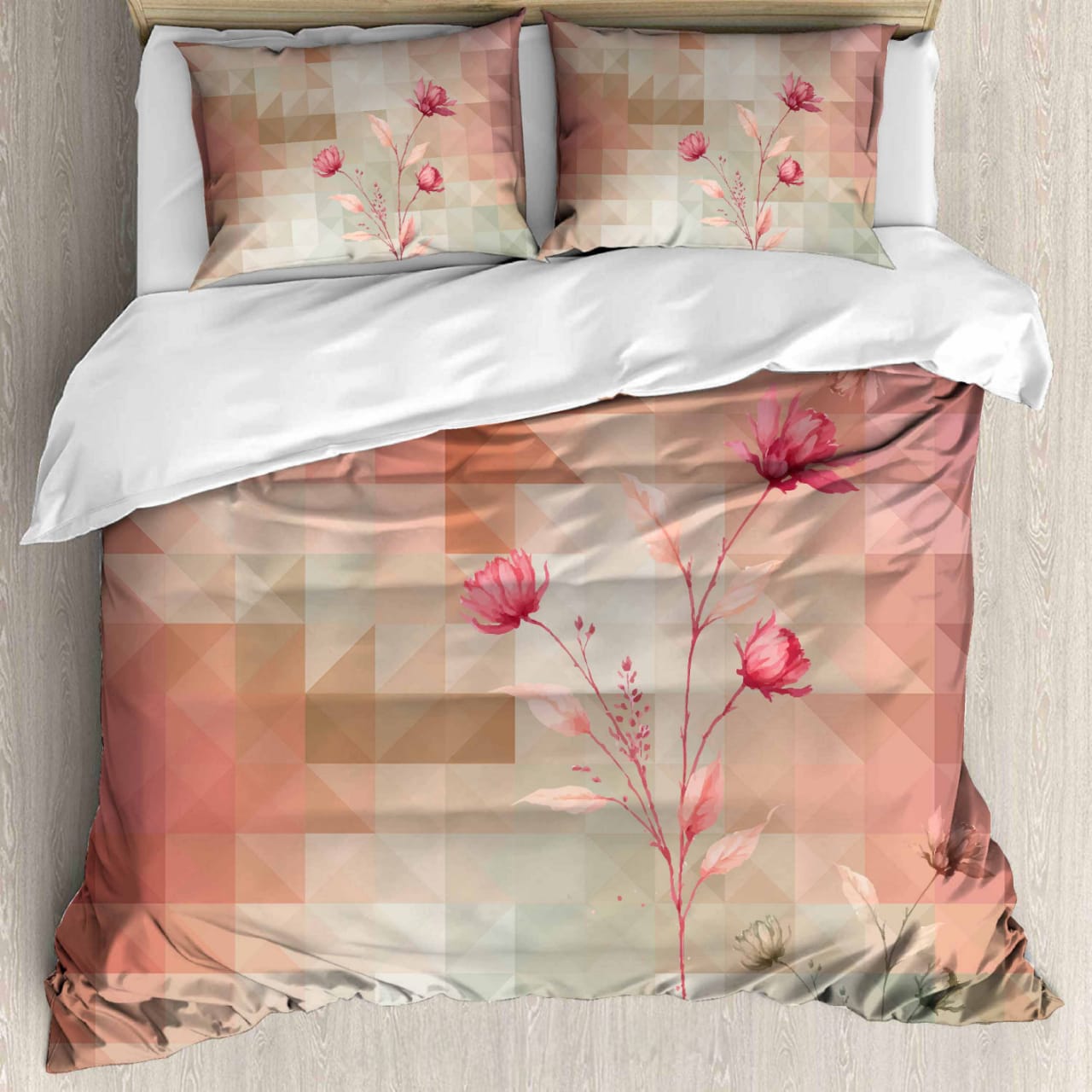 Luxury Satin Cotton 350 TC King Size Bedsheet with 2 Pillow Covers – 2.75 x 2.75 m