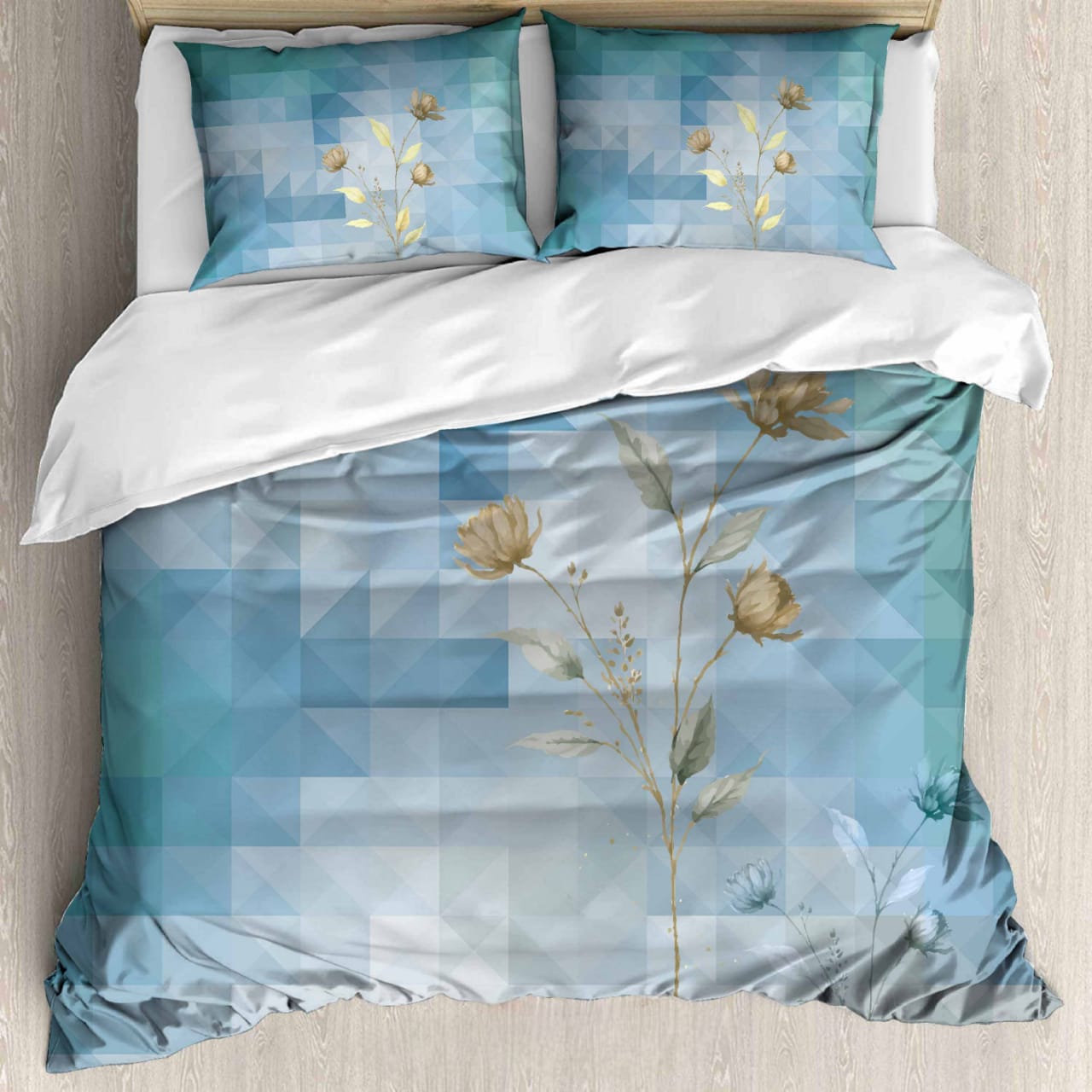 Luxury Satin Cotton 350 TC King Size Bedsheet with 2 Pillow Covers – 2.75 x 2.75 m