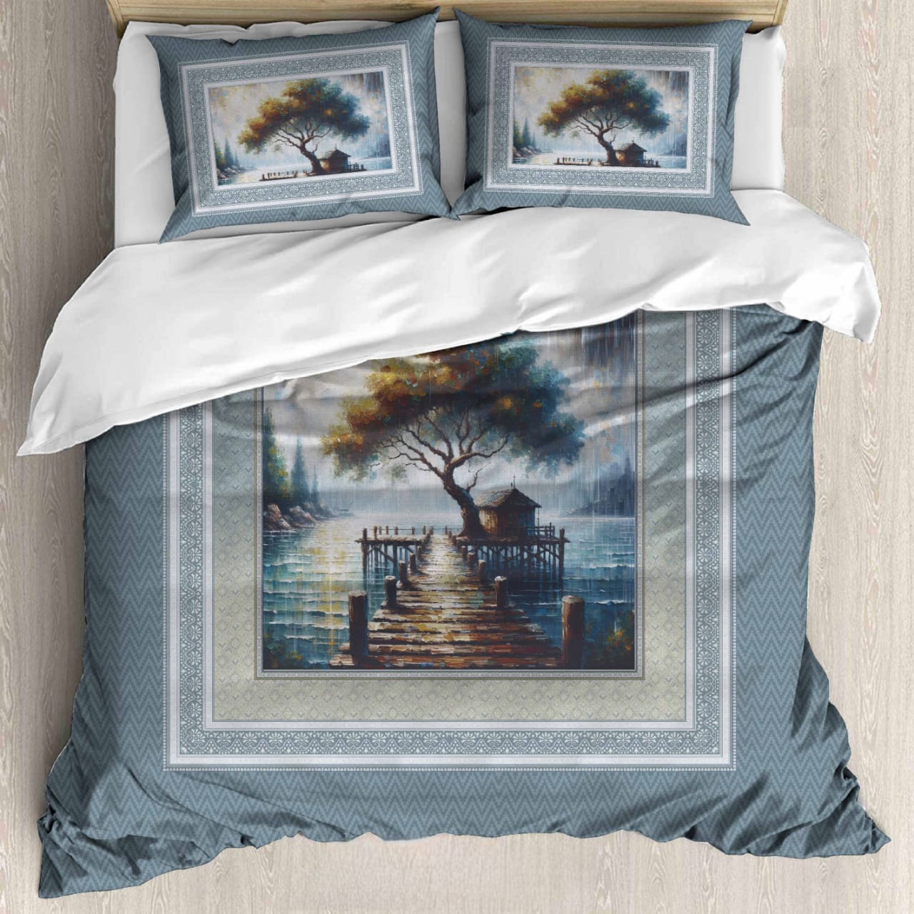 Luxury Satin Cotton 350 TC King Size Bedsheet with 2 Pillow Covers – 2.75 x 2.75 m