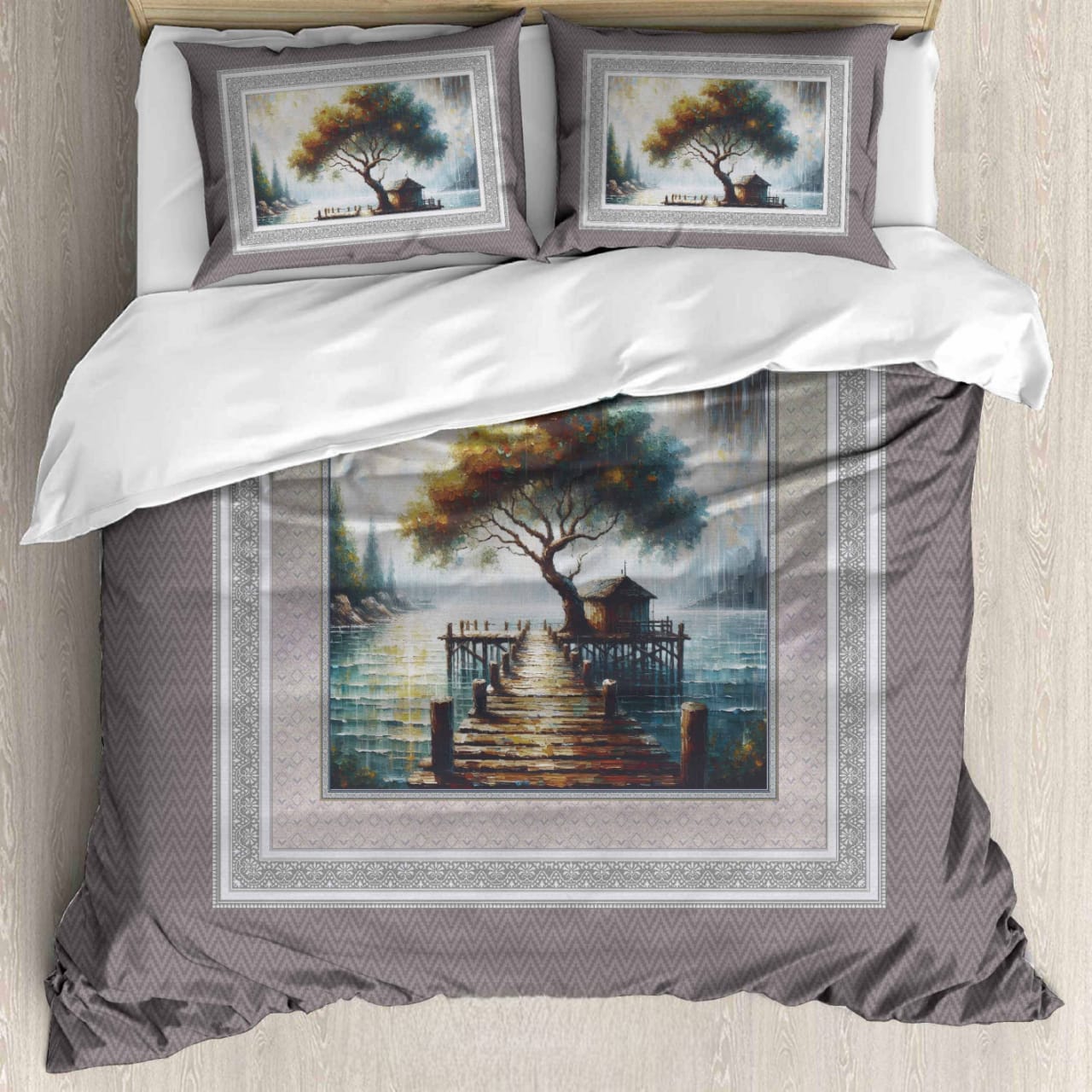 Luxury Satin Cotton 350 TC King Size Bedsheet with 2 Pillow Covers – 2.75 x 2.75 m