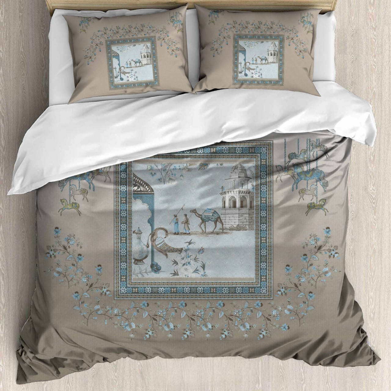 Luxury Satin Cotton 350 TC King Size Bedsheet with 2 Pillow Covers – 2.75 x 2.75 m