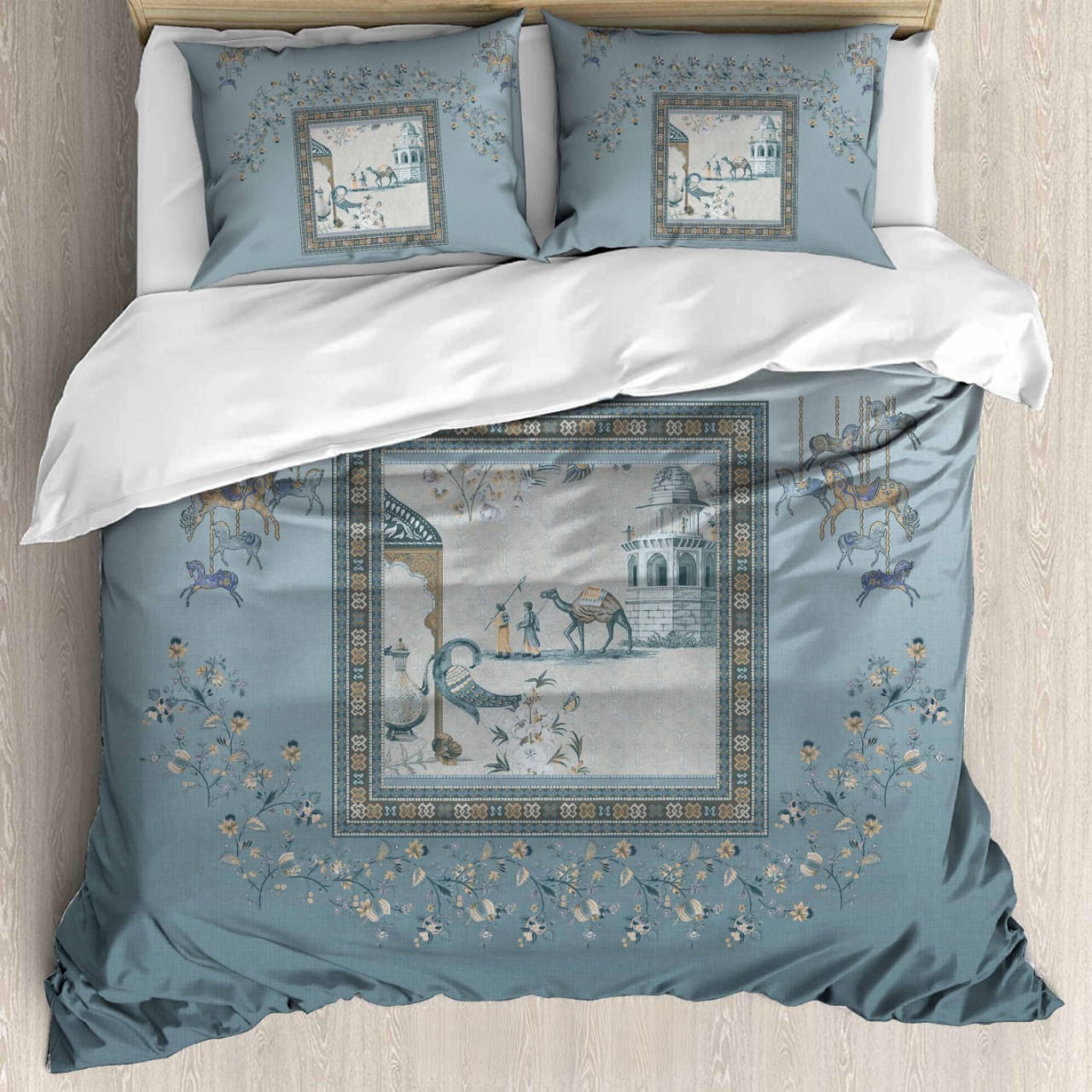 Luxury Satin Cotton 350 TC King Size Bedsheet with 2 Pillow Covers – 2.75 x 2.75 m