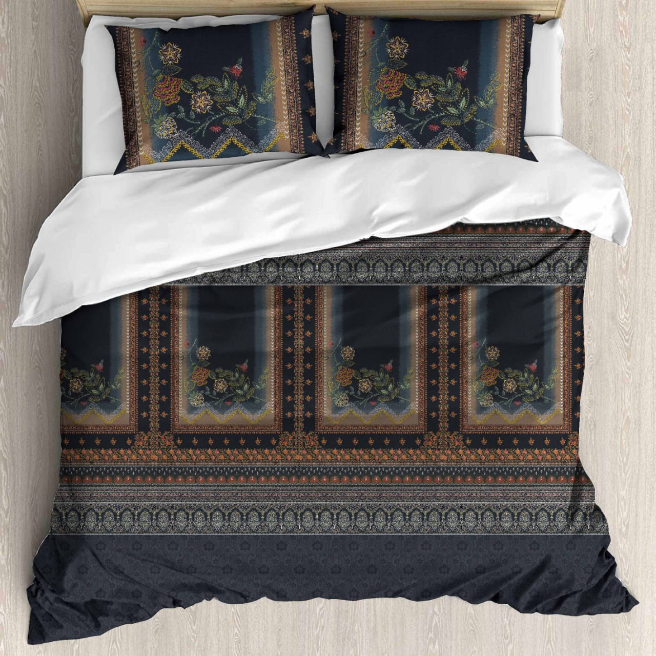 Luxury Satin Cotton 350 TC King Size Bedsheet with 2 Pillow Covers – 2.75 x 2.75 m