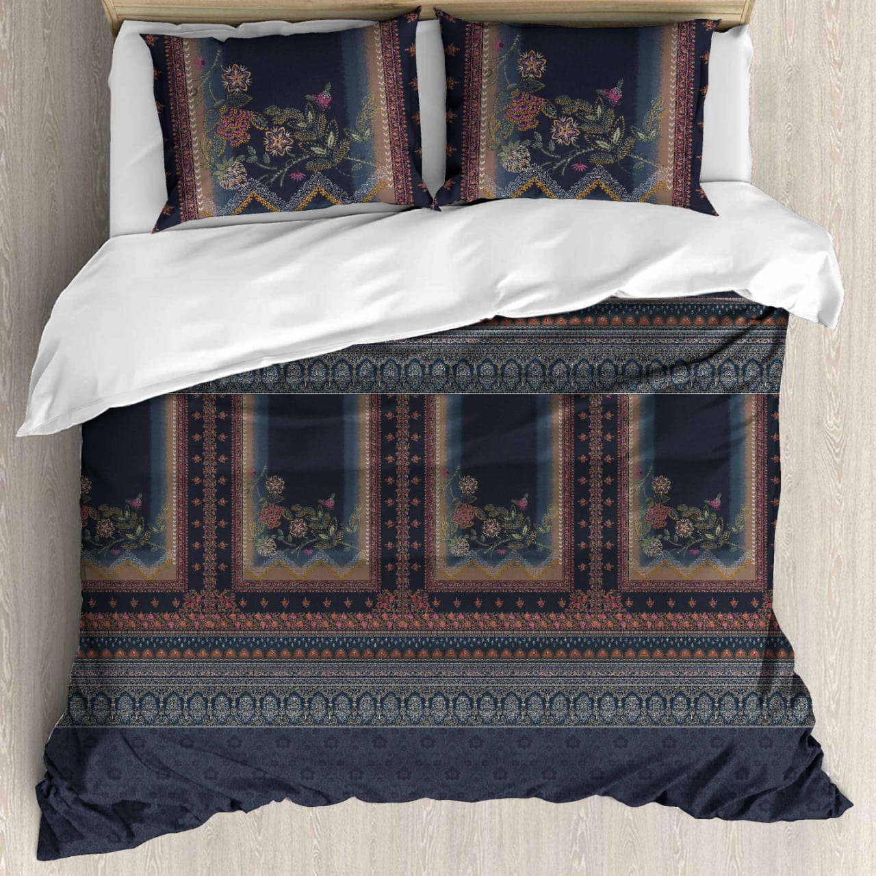 Luxury Satin Cotton 350 TC King Size Bedsheet with 2 Pillow Covers – 2.75 x 2.75 m