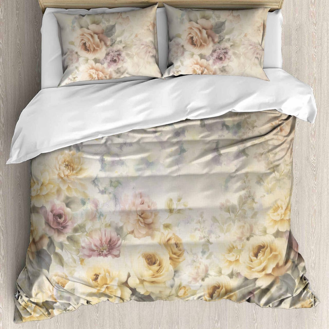 Luxury Satin Cotton 350 TC King Size Bedsheet with 2 Pillow Covers – 2.75 x 2.75 m