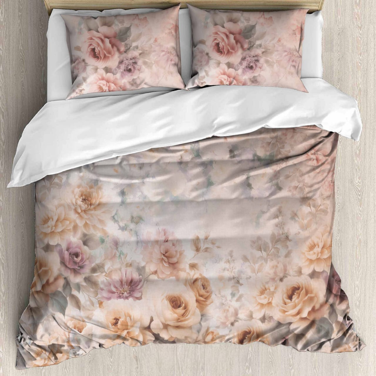Luxury Satin Cotton 350 TC King Size Bedsheet with 2 Pillow Covers – 2.75 x 2.75 m