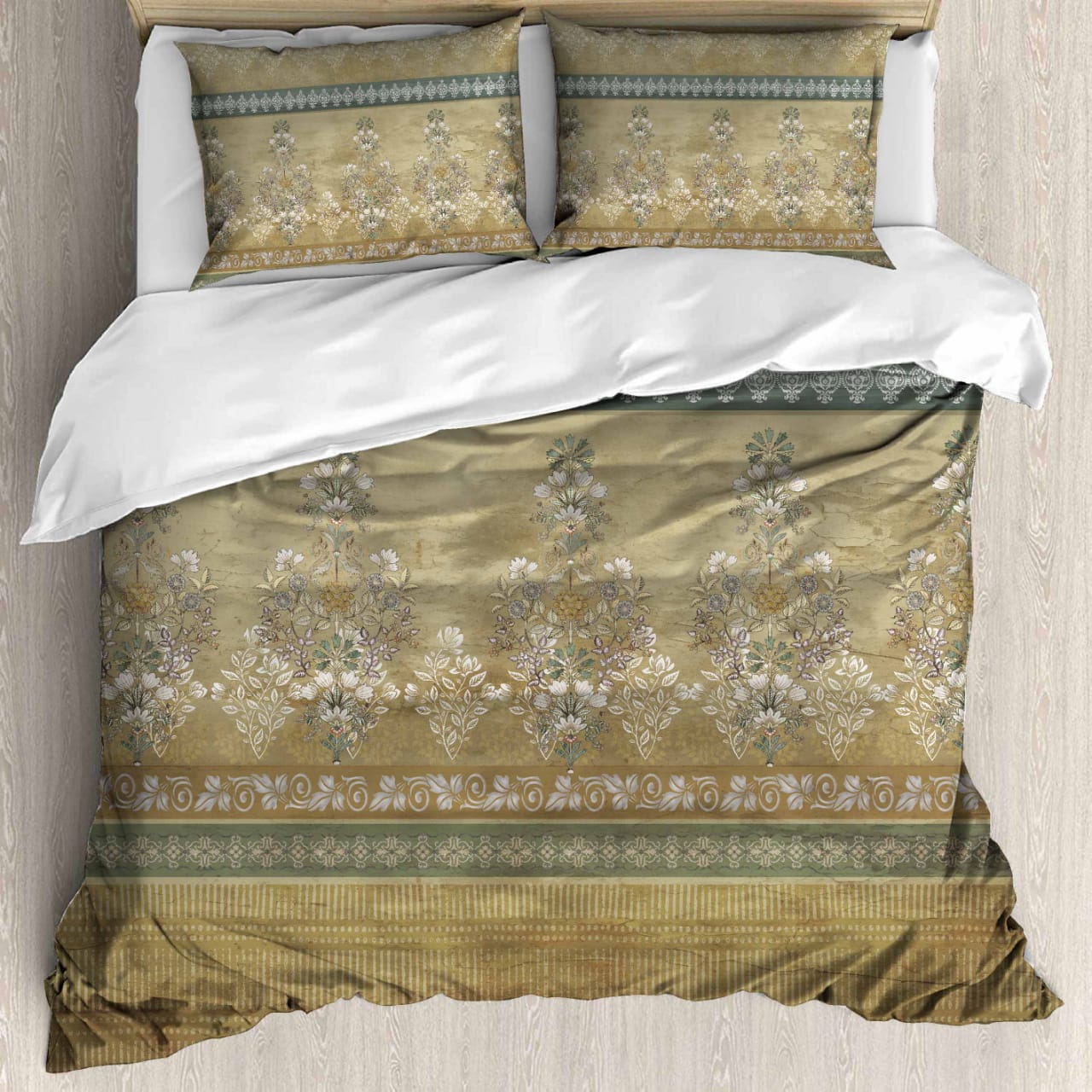 Luxury Satin Cotton 350 TC King Size Bedsheet with 2 Pillow Covers – 2.75 x 2.75 m