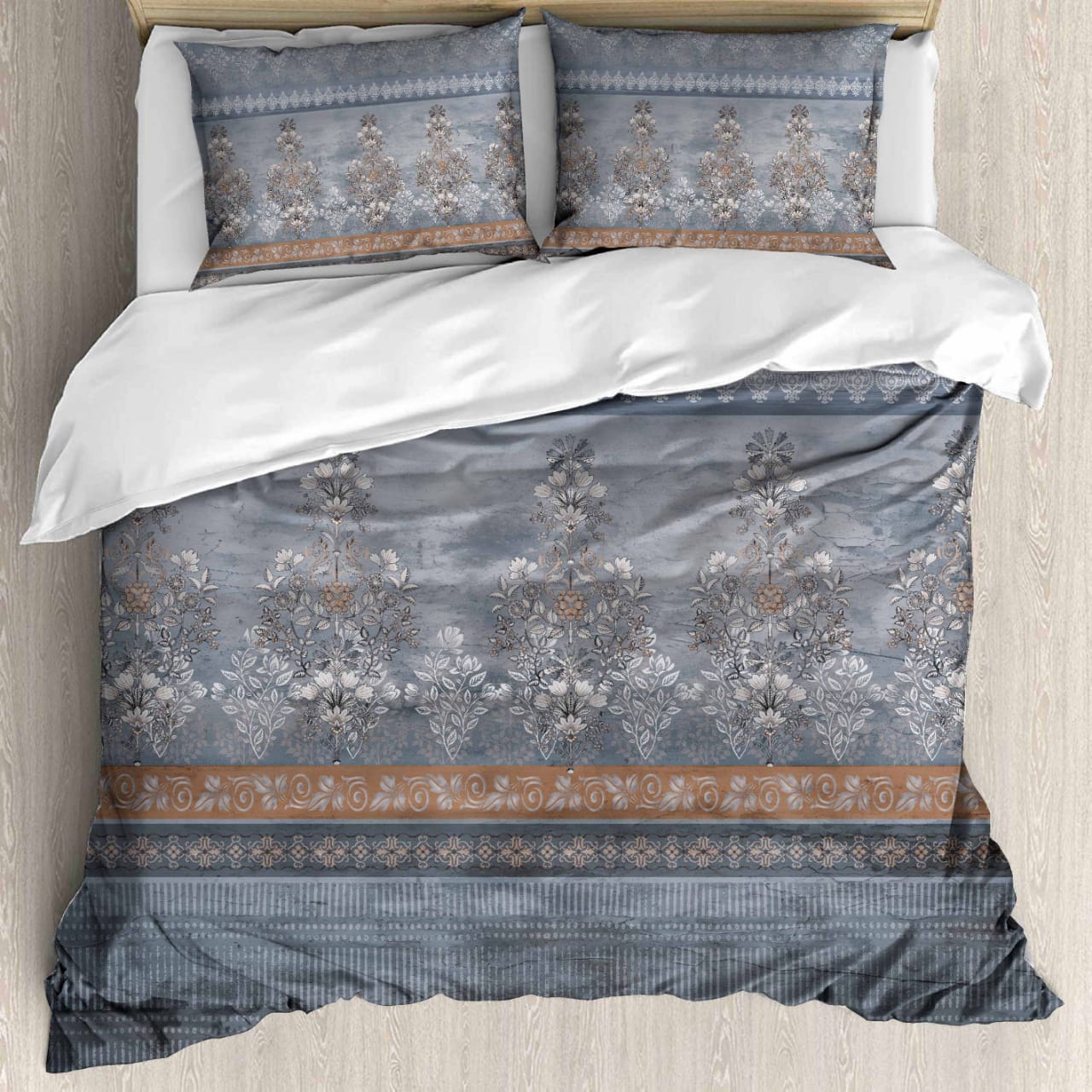 Luxury Satin Cotton 350 TC King Size Bedsheet with 2 Pillow Covers – 2.75 x 2.75 m