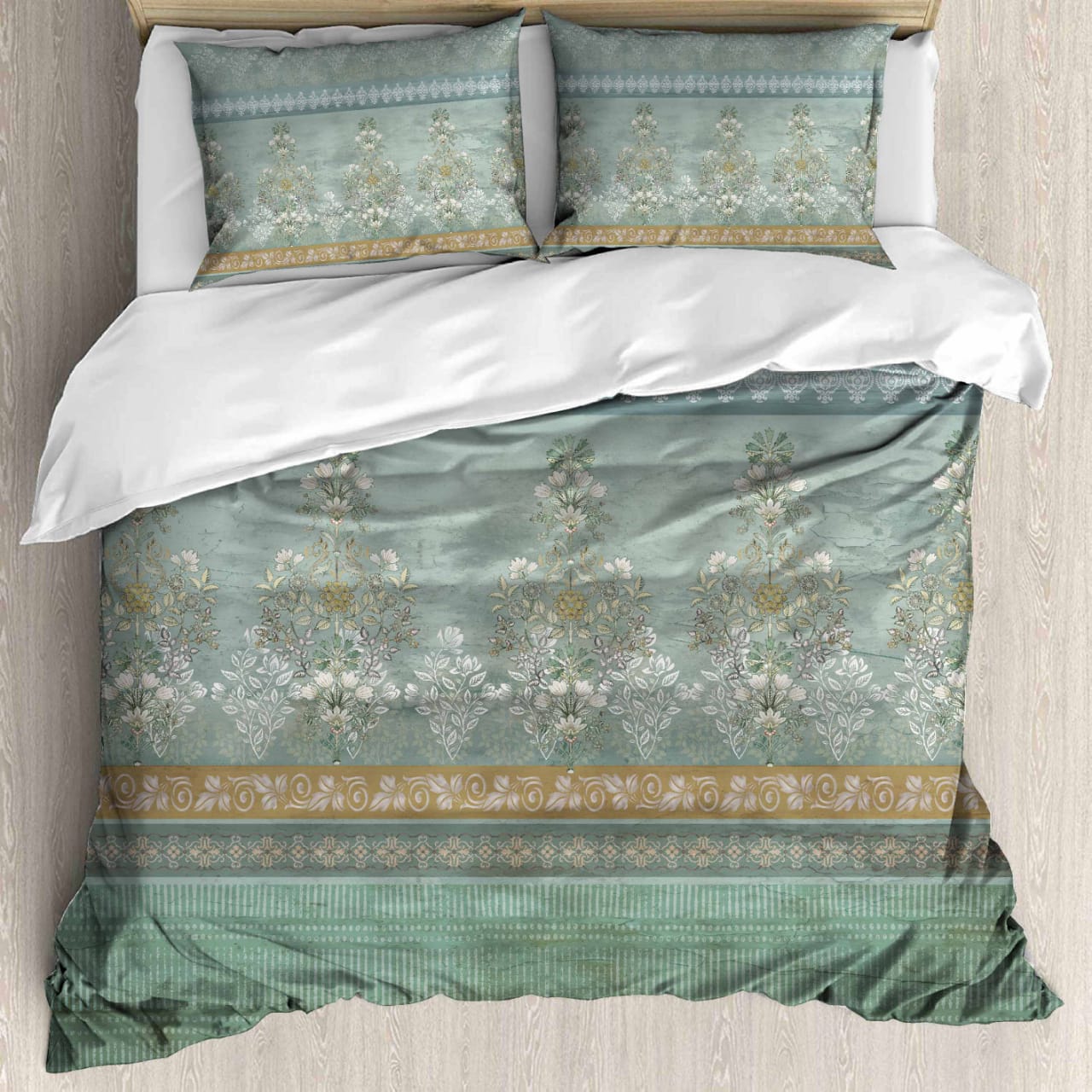 Luxury Satin Cotton 350 TC King Size Bedsheet with 2 Pillow Covers – 2.75 x 2.75 m