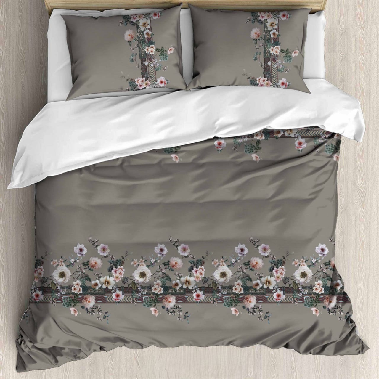 Luxury Satin Cotton 350 TC King Size Bedsheet with 2 Pillow Covers – 2.75 x 2.75 m