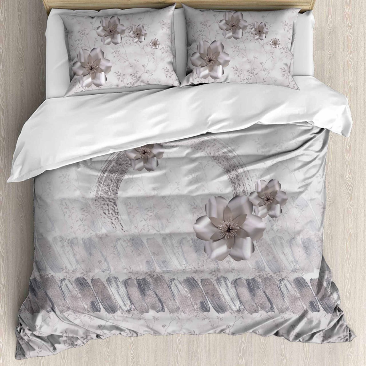 Luxury Satin Cotton 350 TC King Size Bedsheet with 2 Pillow Covers – 2.75 x 2.75 m
