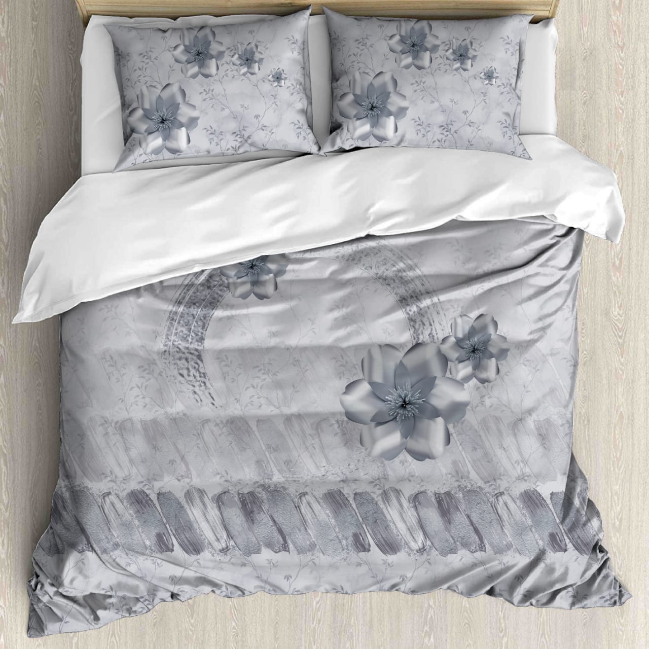Luxury Satin Cotton 350 TC King Size Bedsheet with 2 Pillow Covers – 2.75 x 2.75 m