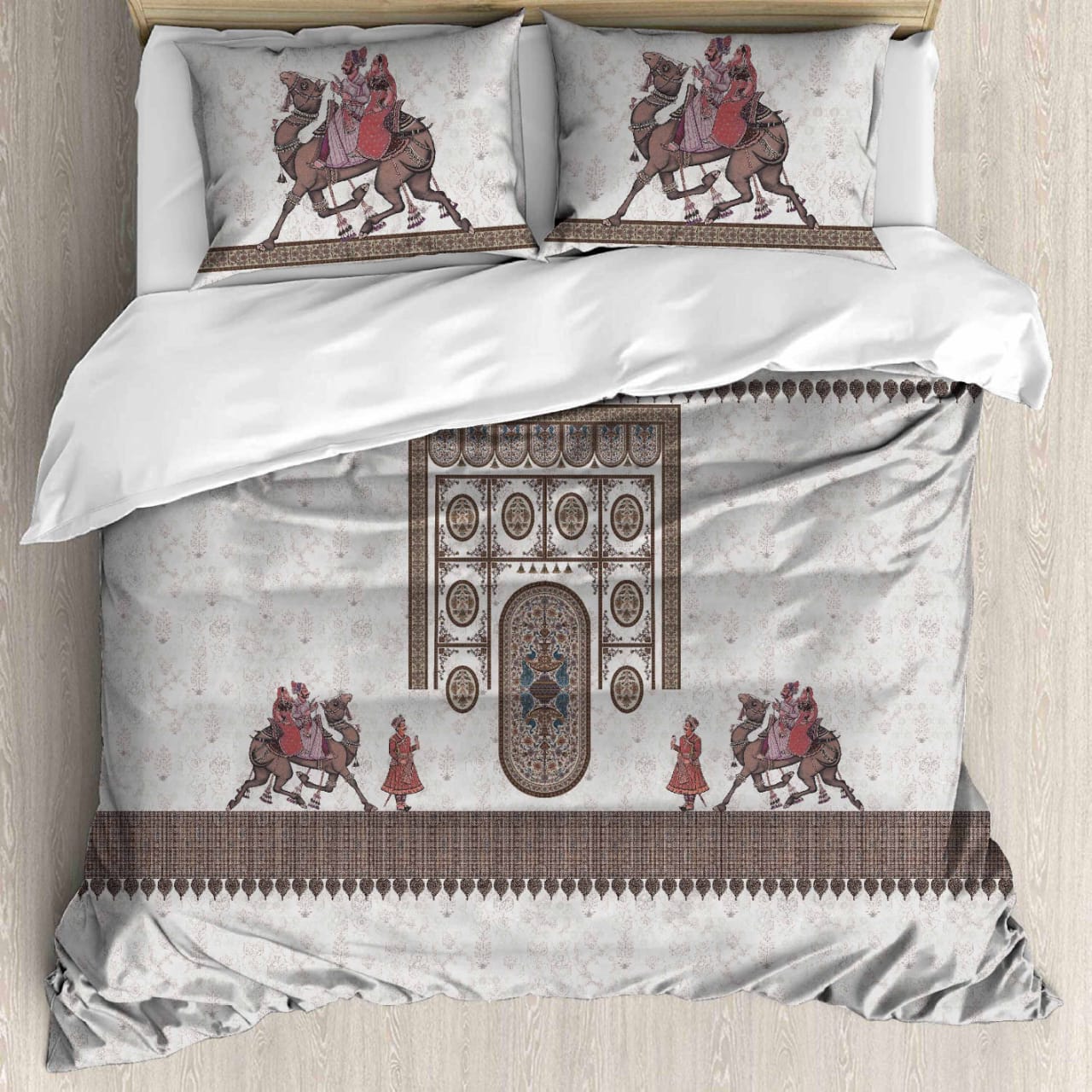 Luxury Satin Cotton 350 TC King Size Bedsheet with 2 Pillow Covers – 2.75 x 2.75 m