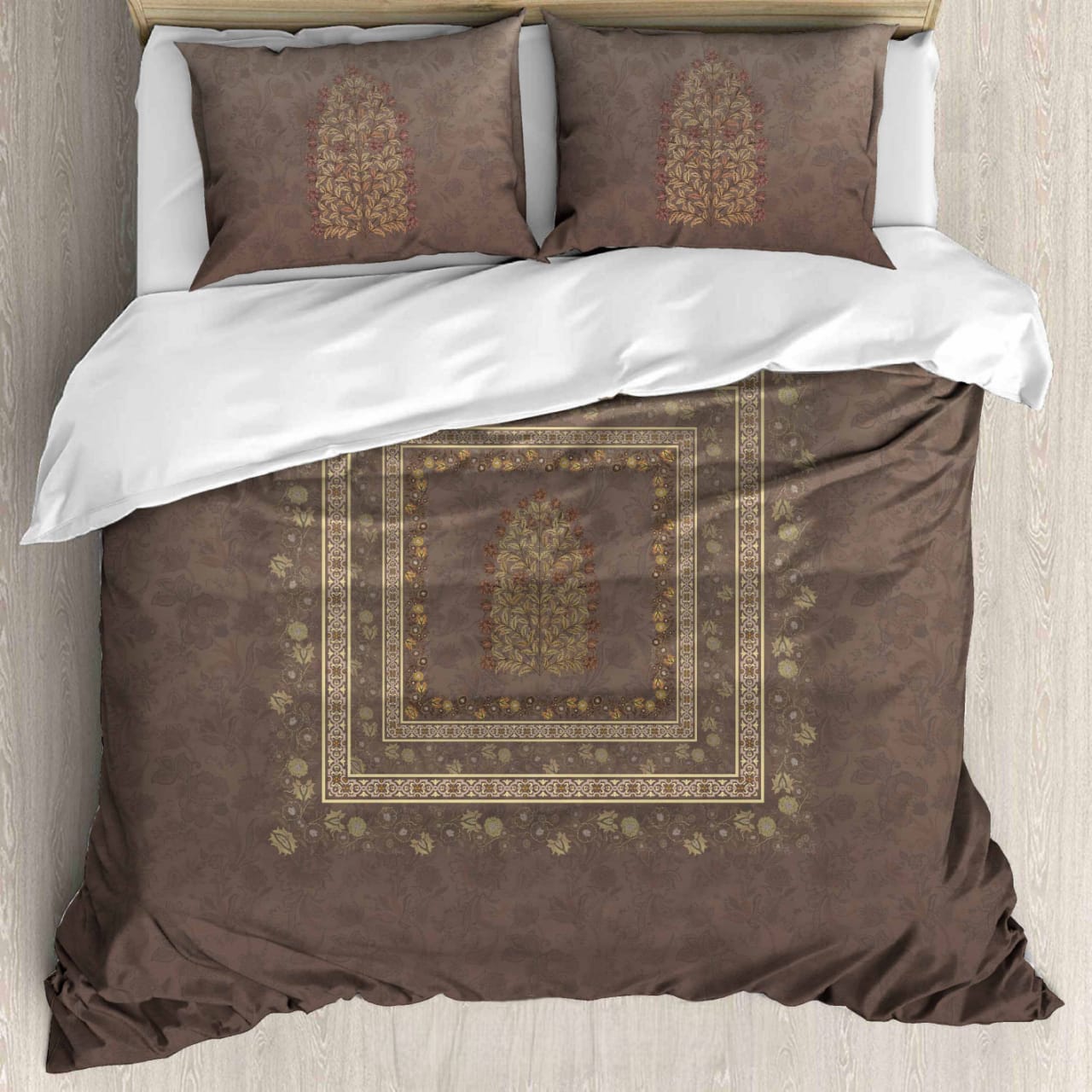 Luxury Satin Cotton 350 TC King Size Bedsheet with 2 Pillow Covers – 2.75 x 2.75 m