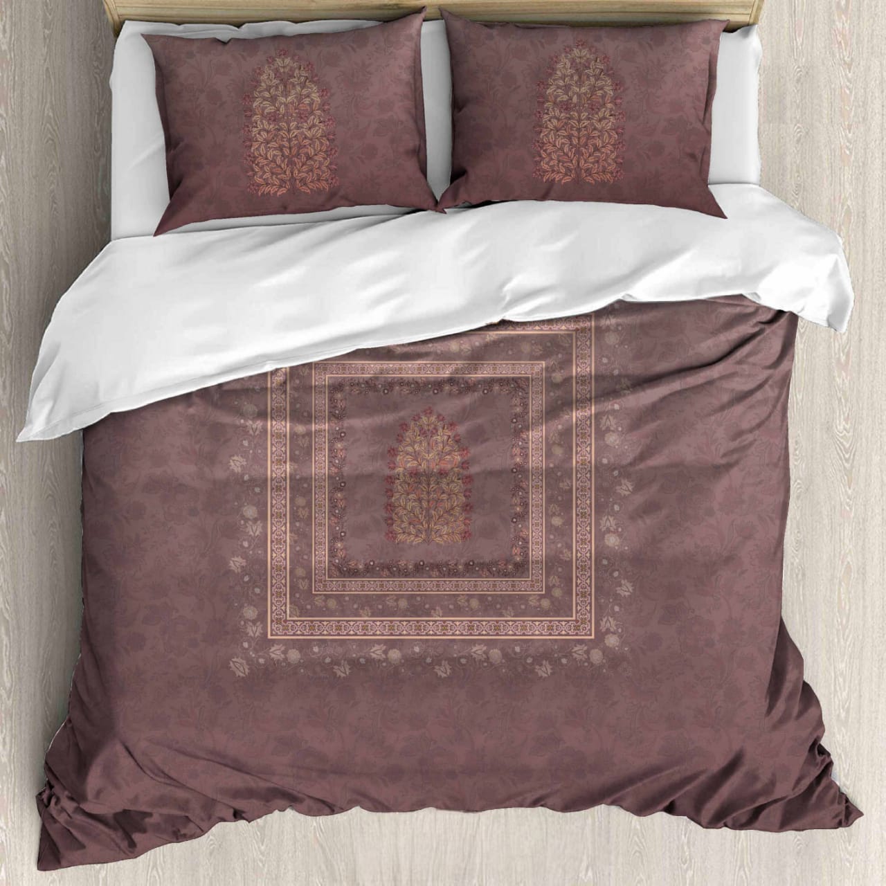 Luxury Satin Cotton 350 TC King Size Bedsheet with 2 Pillow Covers – 2.75 x 2.75 m